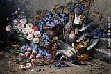 Roses Peaches Grapes and Game by Modeste Carlier